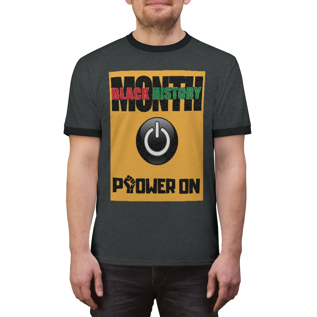 Power On Adult Unisex Ringer Tee