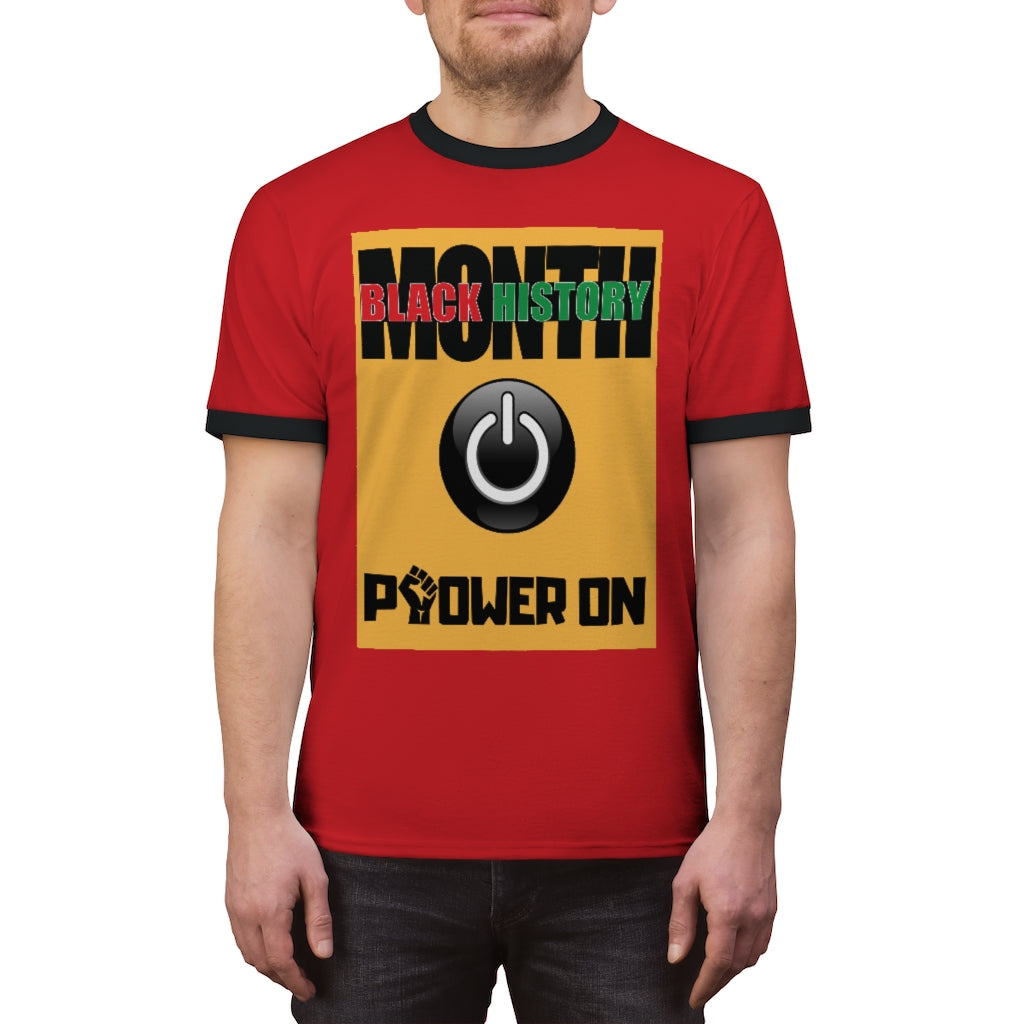 Power On Adult Unisex Ringer Tee