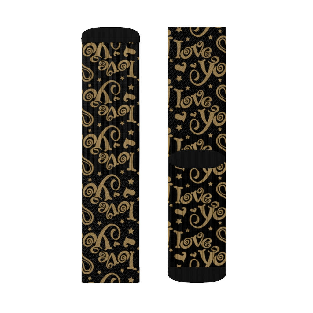 ILY Black and Gold Socks