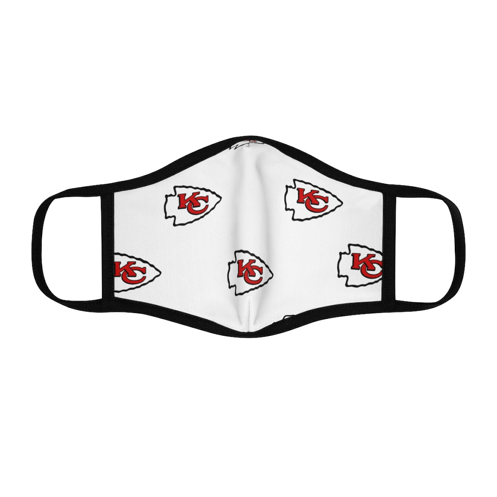 KC Chiefs Wht Fitted Polyester Face Mask
