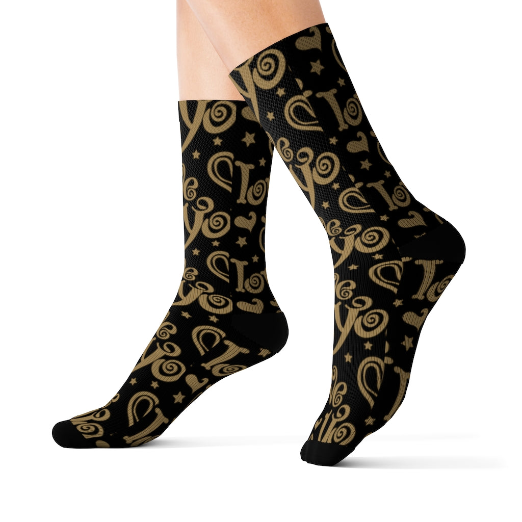 ILY Black and Gold Socks