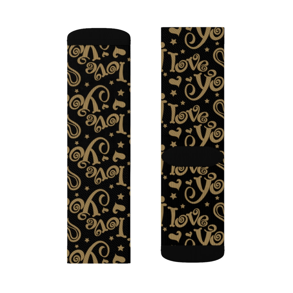 ILY Black and Gold Socks