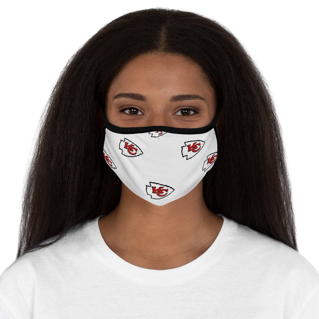 KC Chiefs Wht Fitted Polyester Face Mask