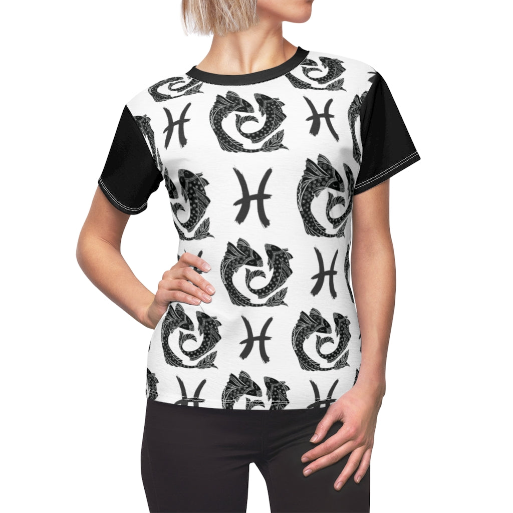 Pisces - BW Women's AOP Cut & Sew Tee