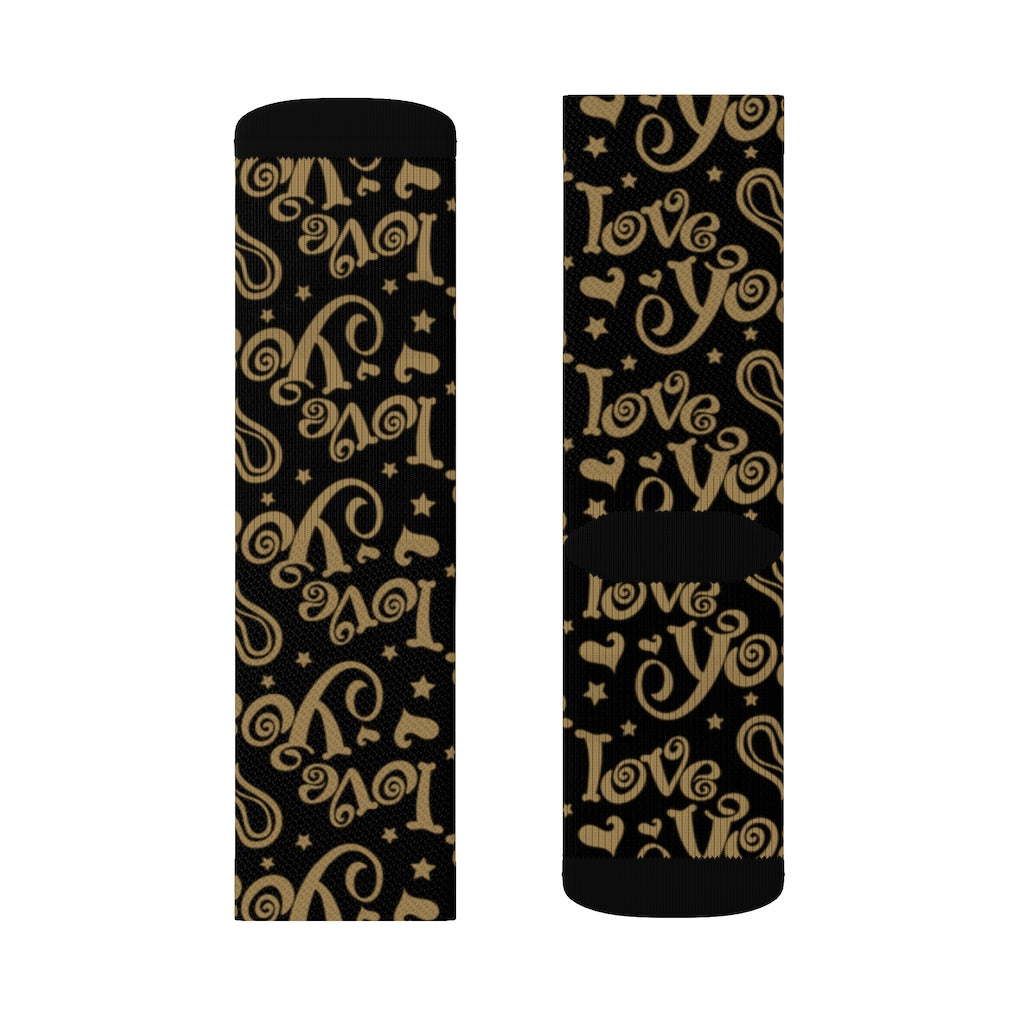 ILY Black and Gold Socks