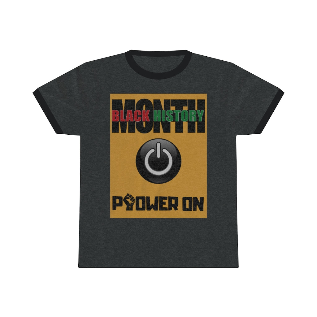 Power On Adult Unisex Ringer Tee