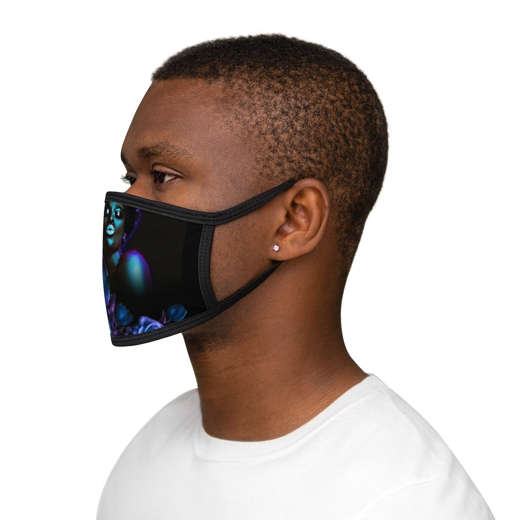 Midnight Bloom Mixed-Fabric Face Mask
