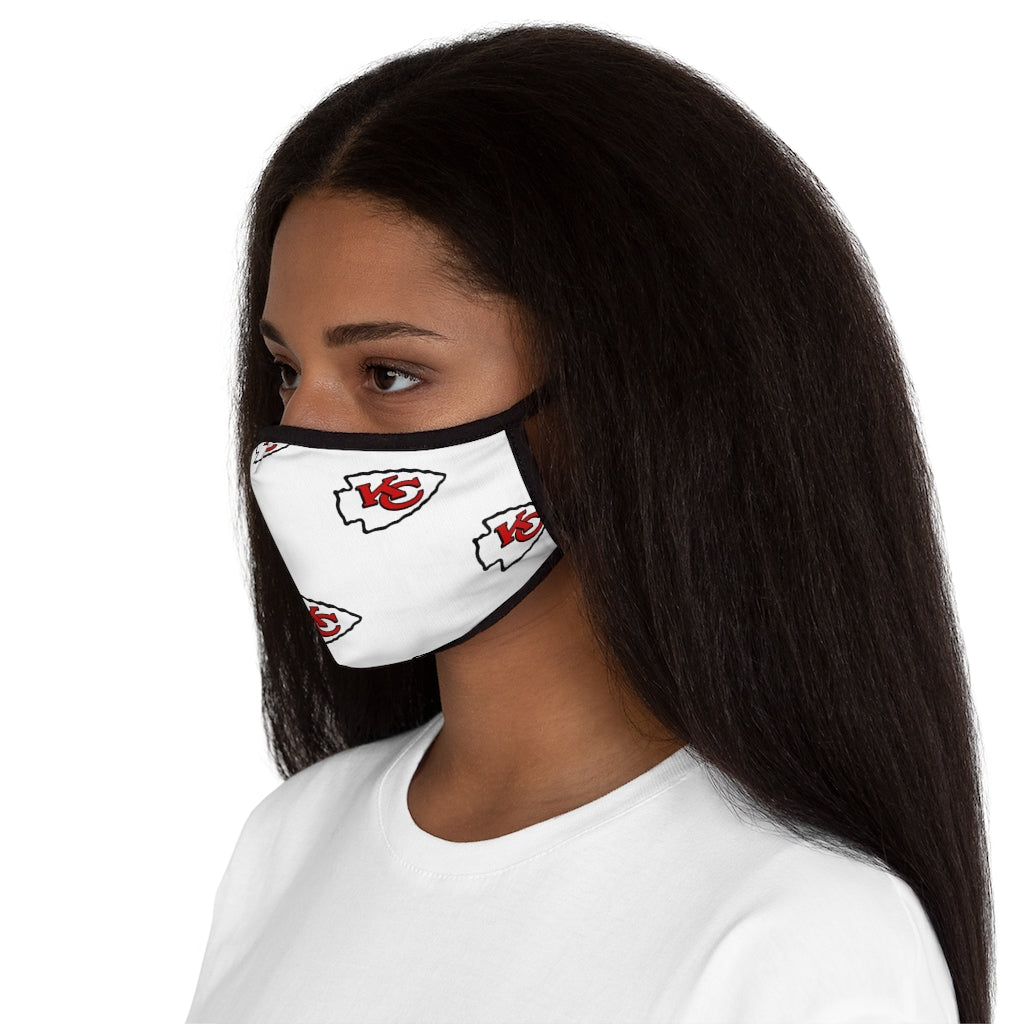 KC Chiefs Wht Fitted Polyester Face Mask
