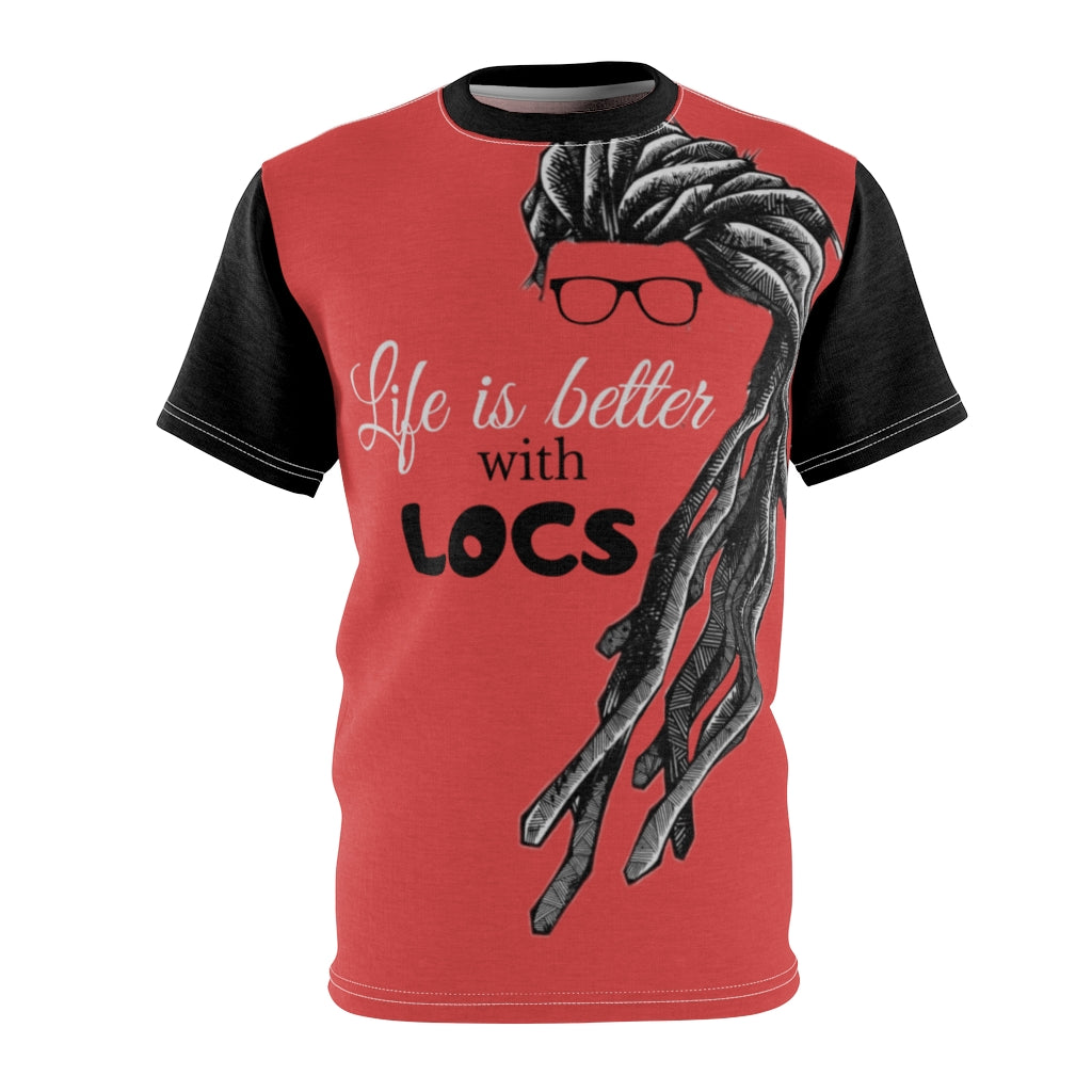 Locs Red Unisex AOP Cut & Sew Tee