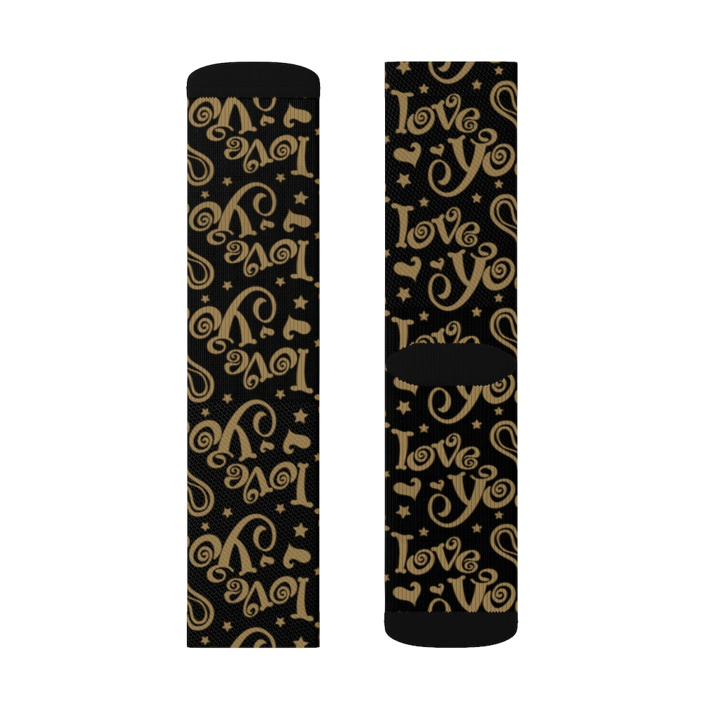 ILY Black and Gold Socks