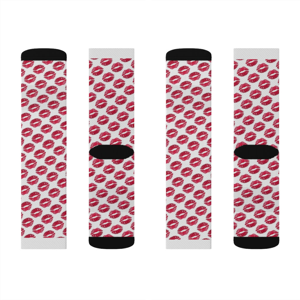Kiss Kiss Wht Socks