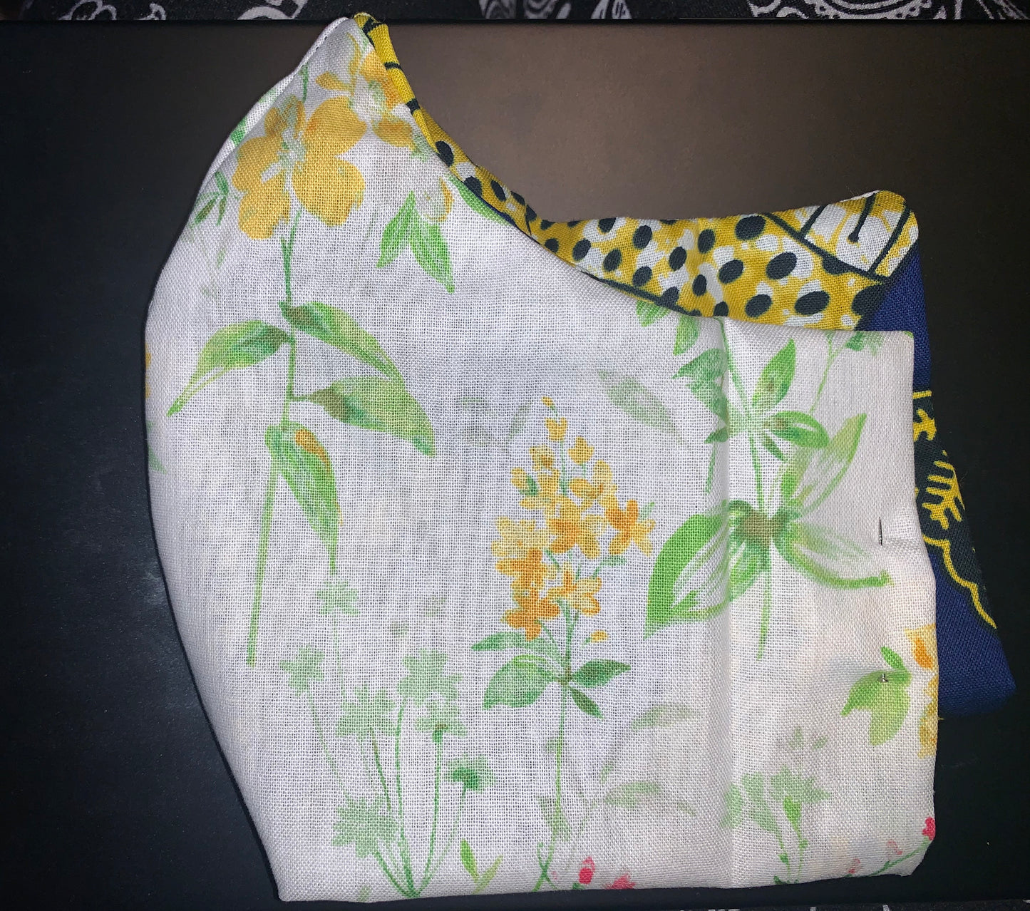 Yellow Flowers Cotton 2 Layer Face Mask