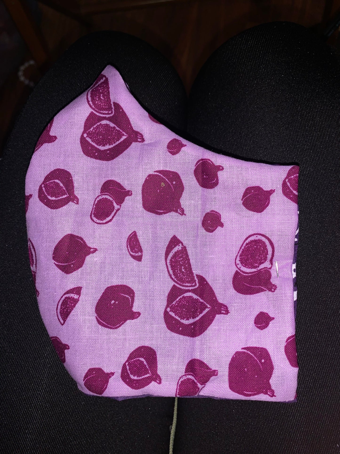 Purple Pomegranates Cotton 2 Layer Facemask