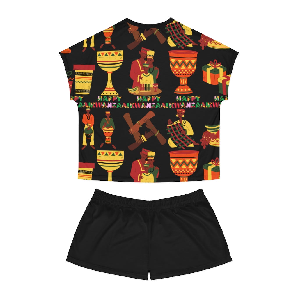 African Print Women's Short Pajama Set (AOP)