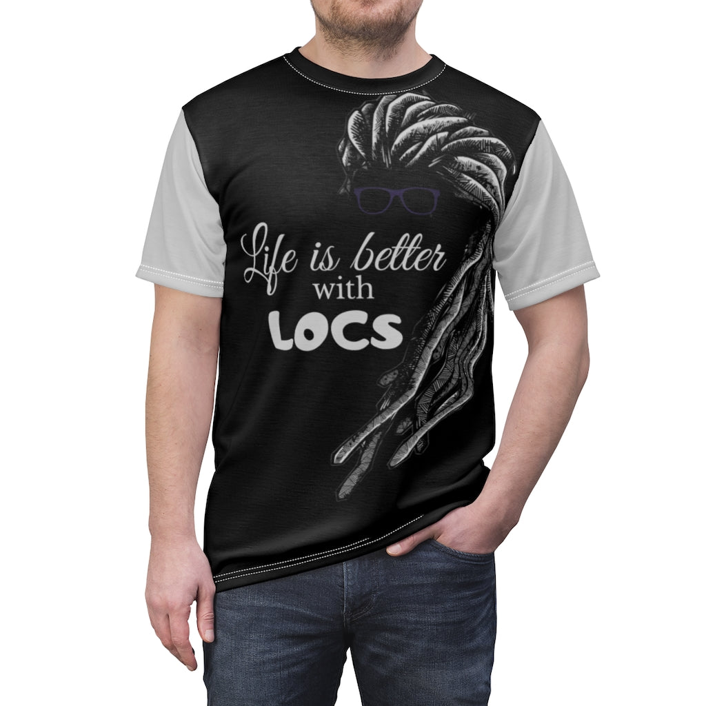 Locs Blk/Gry Unisex AOP Cut & Sew Tee