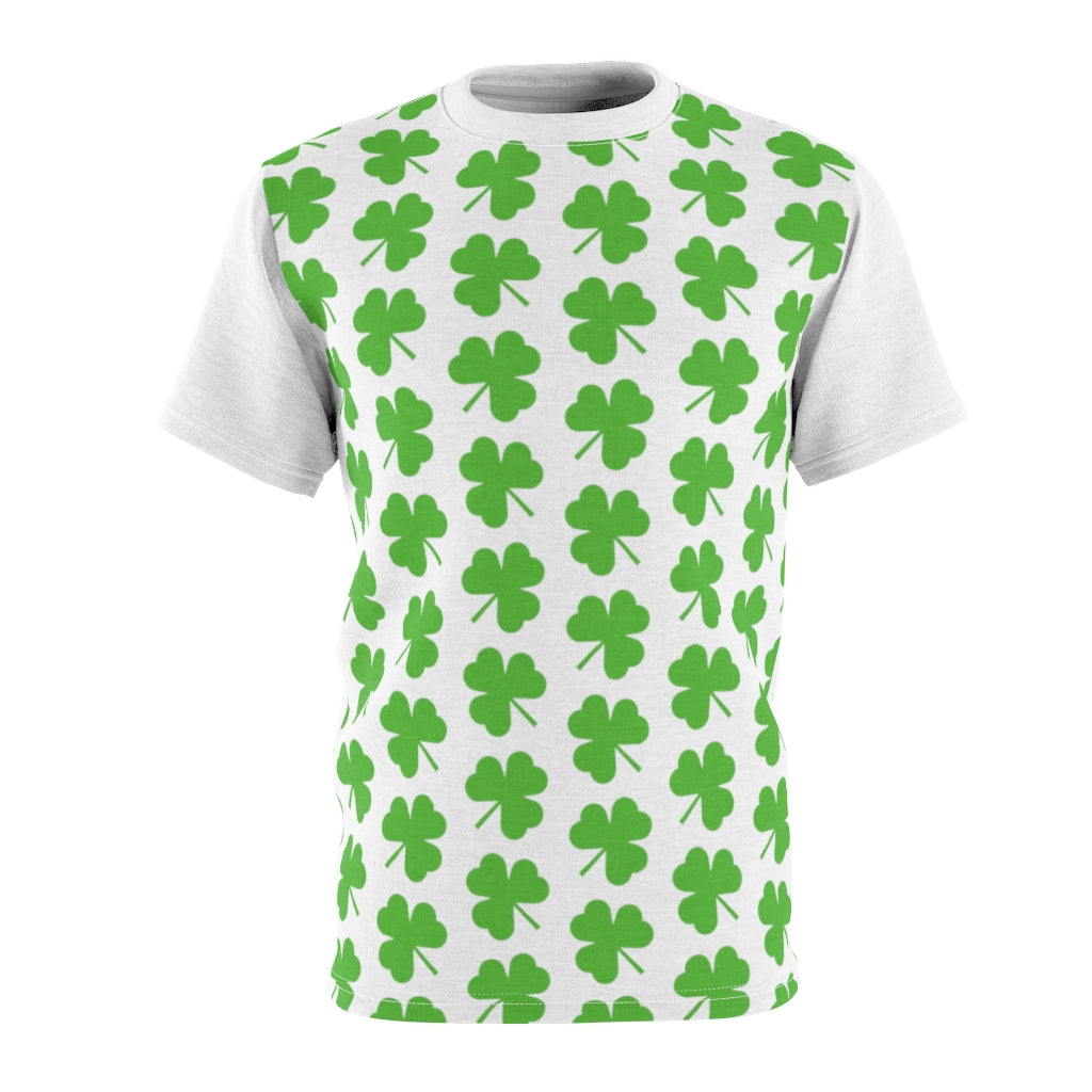 White Shamrock Unisex AOP Cut & Sew Tee