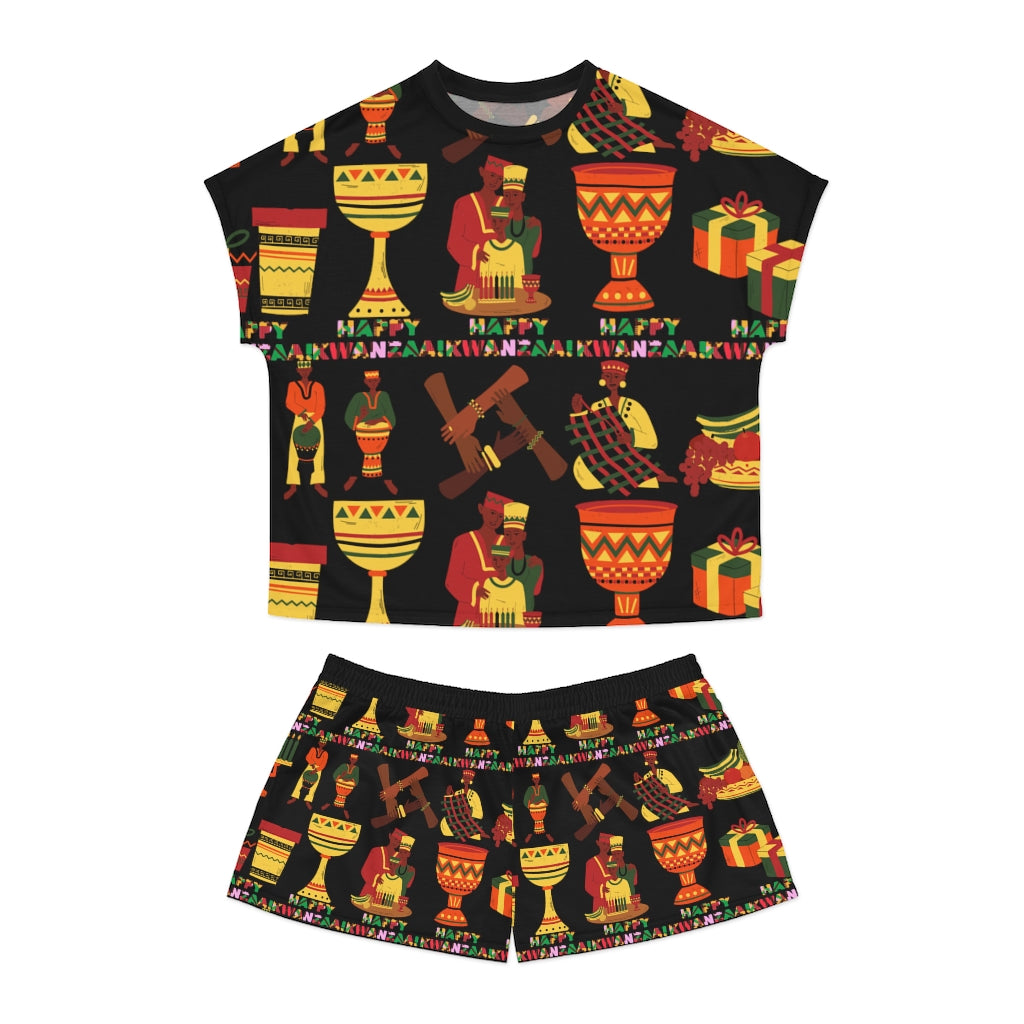 African Print Women's Short Pajama Set (AOP)