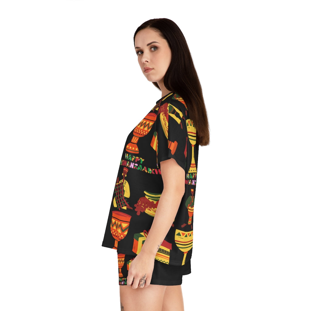 African Print Women's Short Pajama Set (AOP)