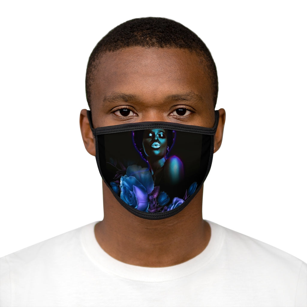 Midnight Bloom Mixed-Fabric Face Mask