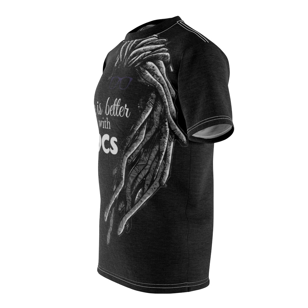 Locs Blk Unisex AOP Cut & Sew Tee
