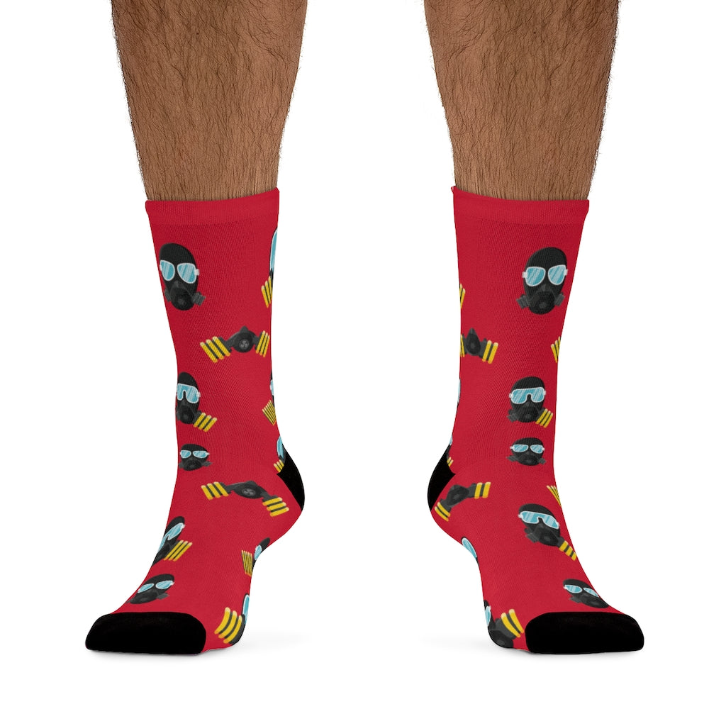 MaskOn RED Adult Unisex DTG Socks