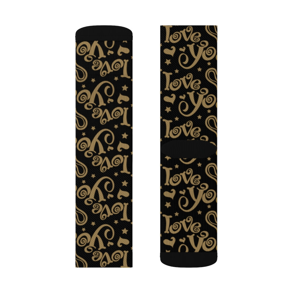 ILY Black and Gold Socks
