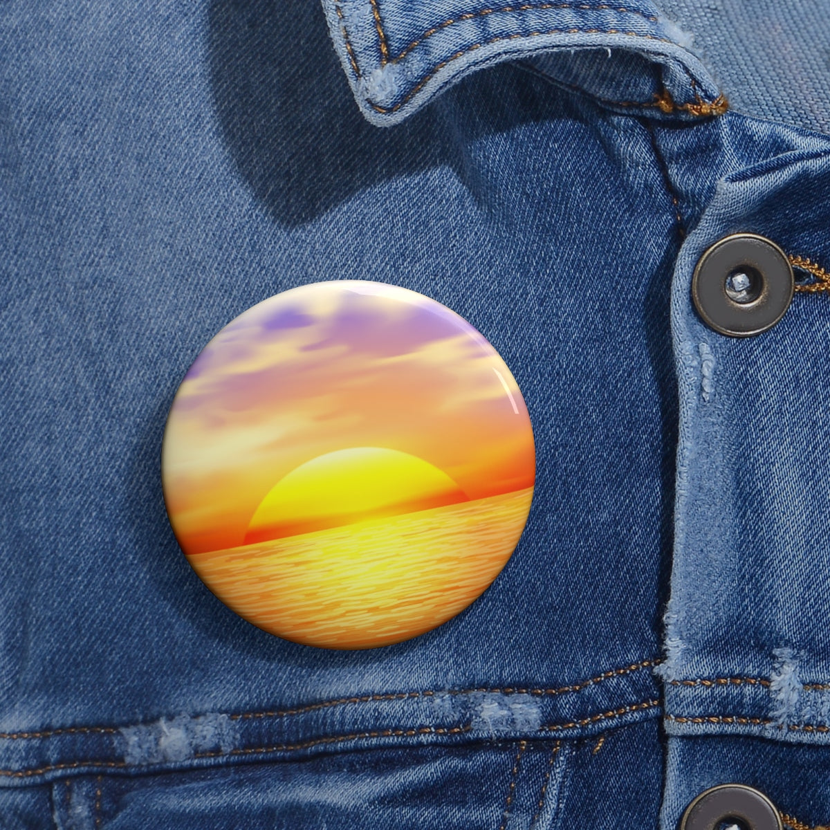 Mile High Sunset Pin Buttons