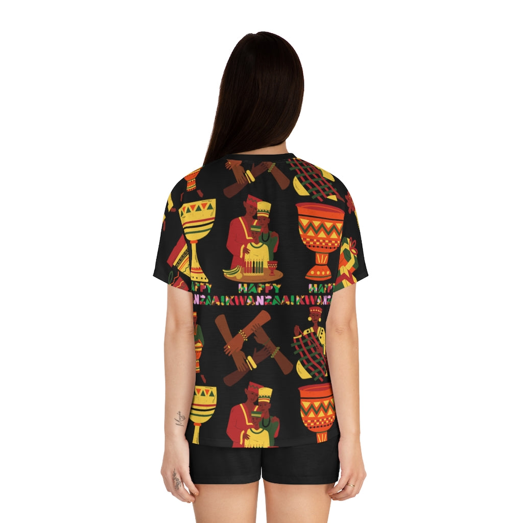 African Print Women's Short Pajama Set (AOP)