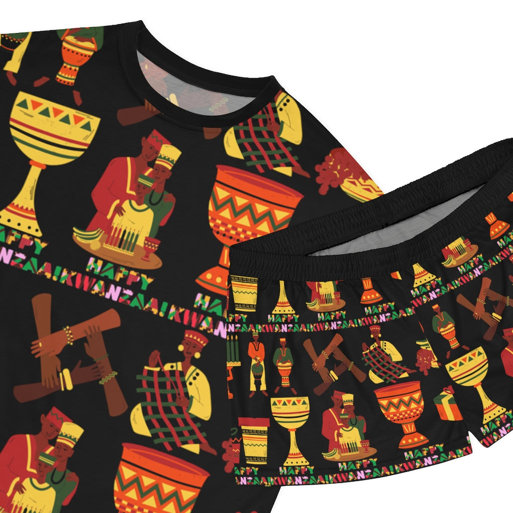 African Print Women's Short Pajama Set (AOP)