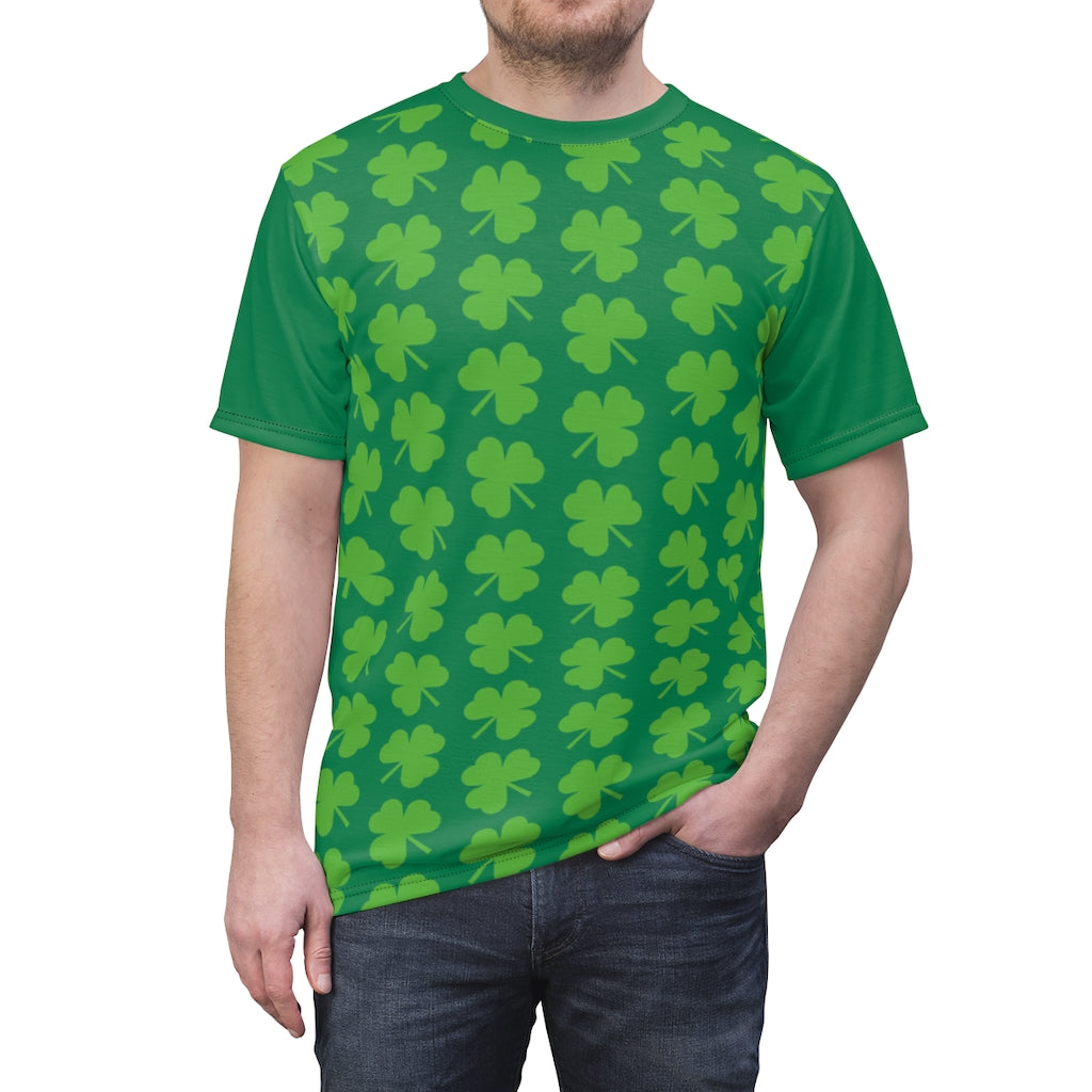 Green Shamrock Unisex AOP Cut & Sew Tee