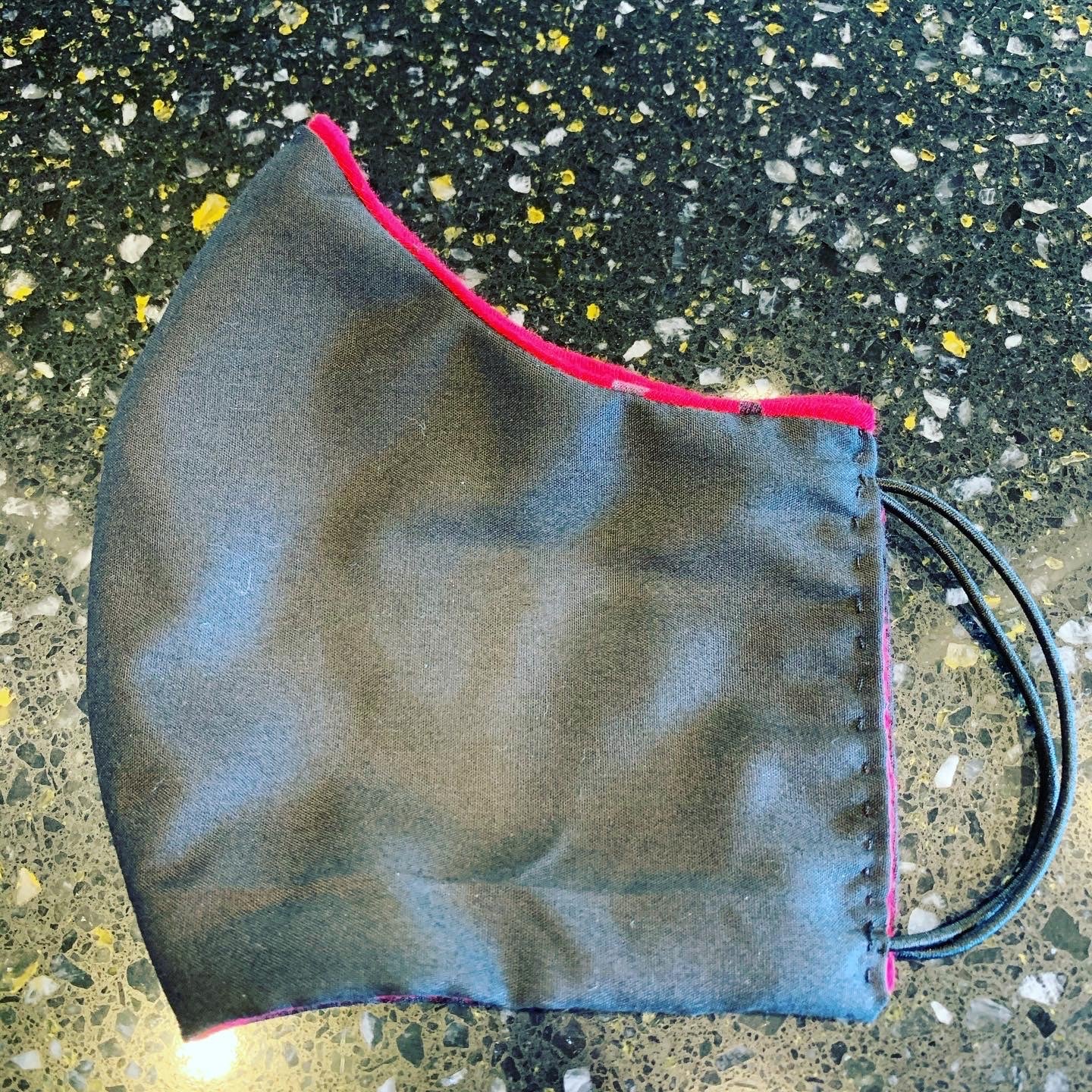 Solid Black 🖤 Cotton 2 Layer Face Mask