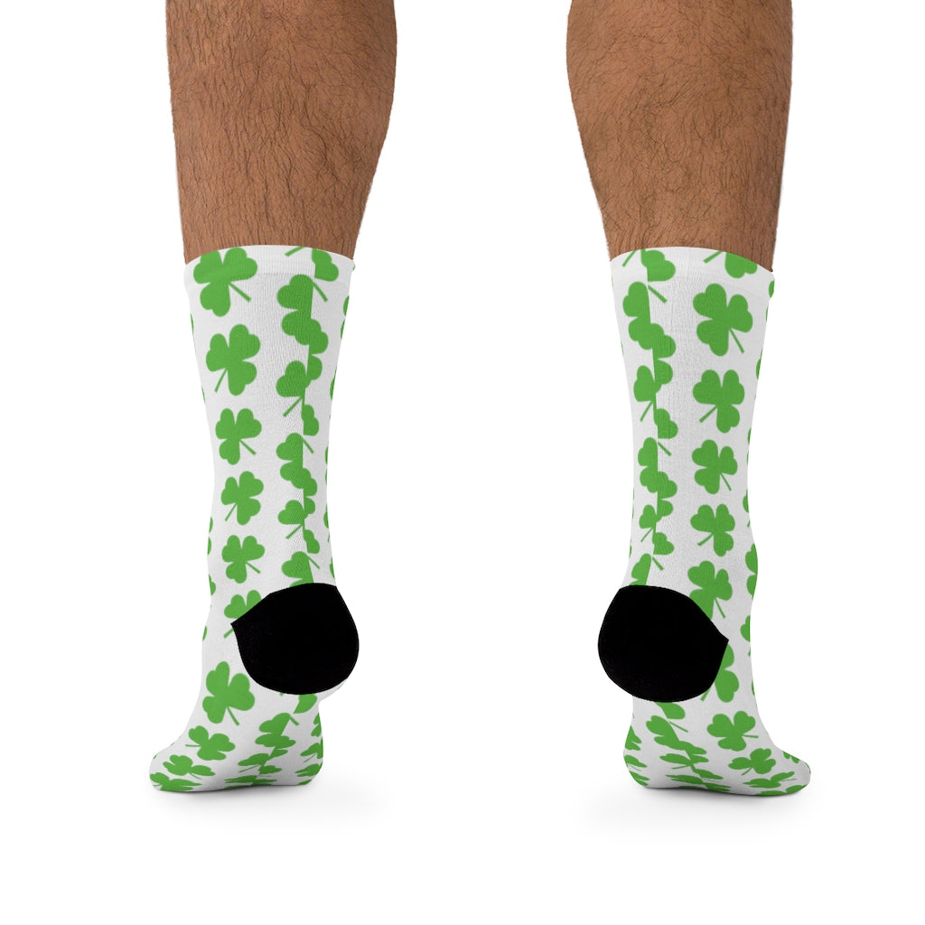 White Shamrock DTG Socks