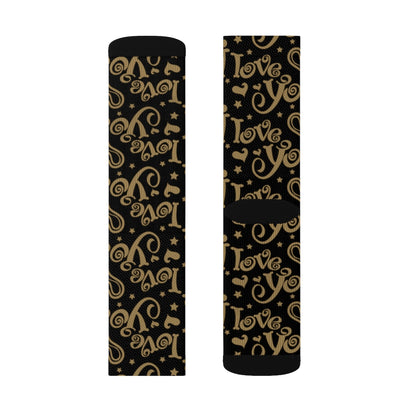 ILY Black and Gold Socks
