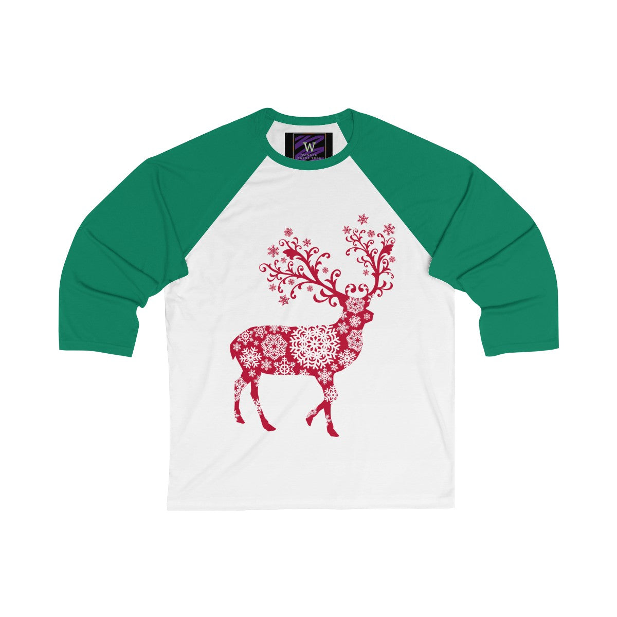 Reindeer Red Unisex 3/4 Sleeve Baseball Tee