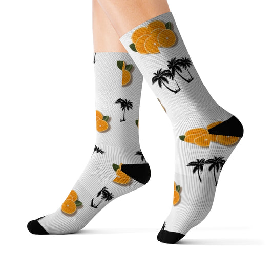 Florida Orange Wht Socks