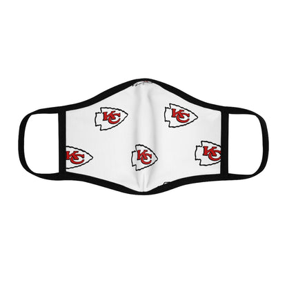 KC Chiefs Wht Fitted Polyester Face Mask