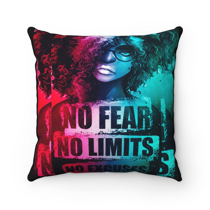 No Fear Spun Polyester Square Pillow
