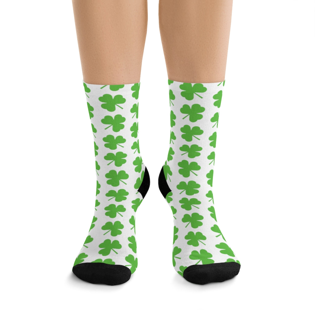 White Shamrock DTG Socks