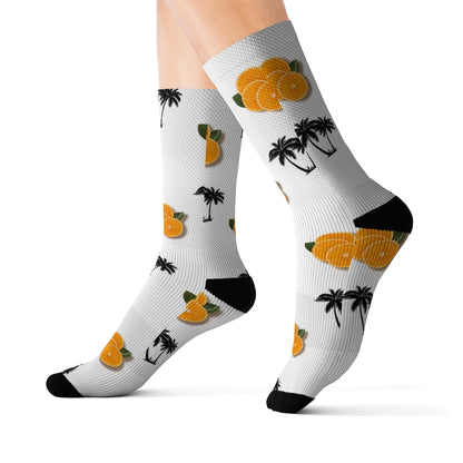Florida Orange Wht Socks