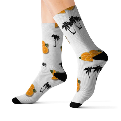 Florida Orange Wht Socks
