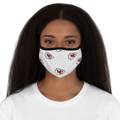 KC Chiefs Wht Fitted Polyester Face Mask