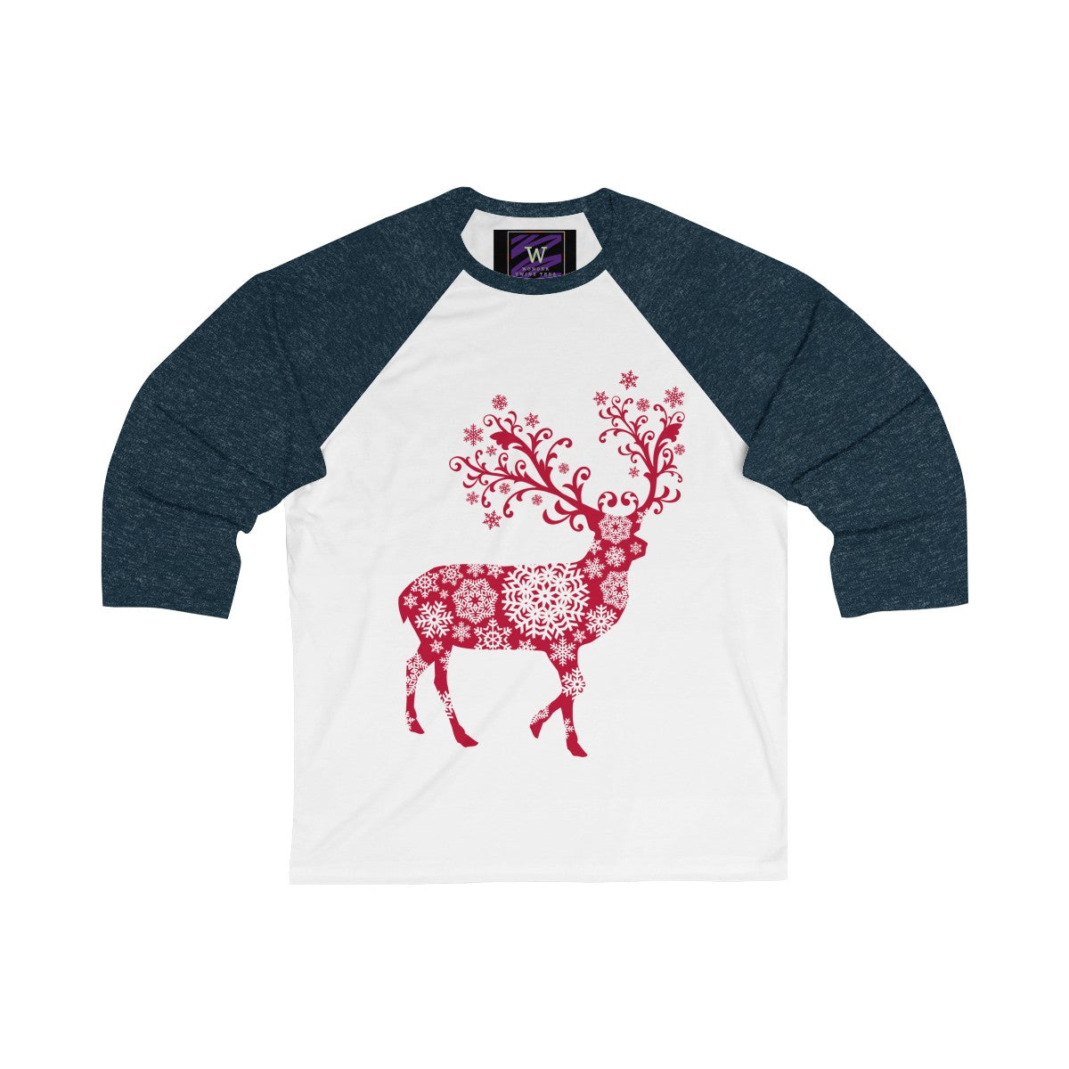Reindeer Red Unisex 3/4 Sleeve Baseball Tee