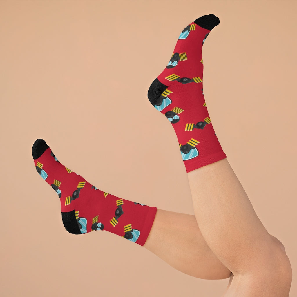 MaskOn RED Adult Unisex DTG Socks