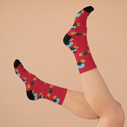 MaskOn RED Adult Unisex DTG Socks