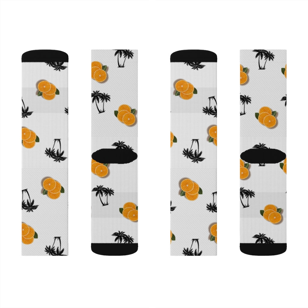 Florida Orange Wht Socks