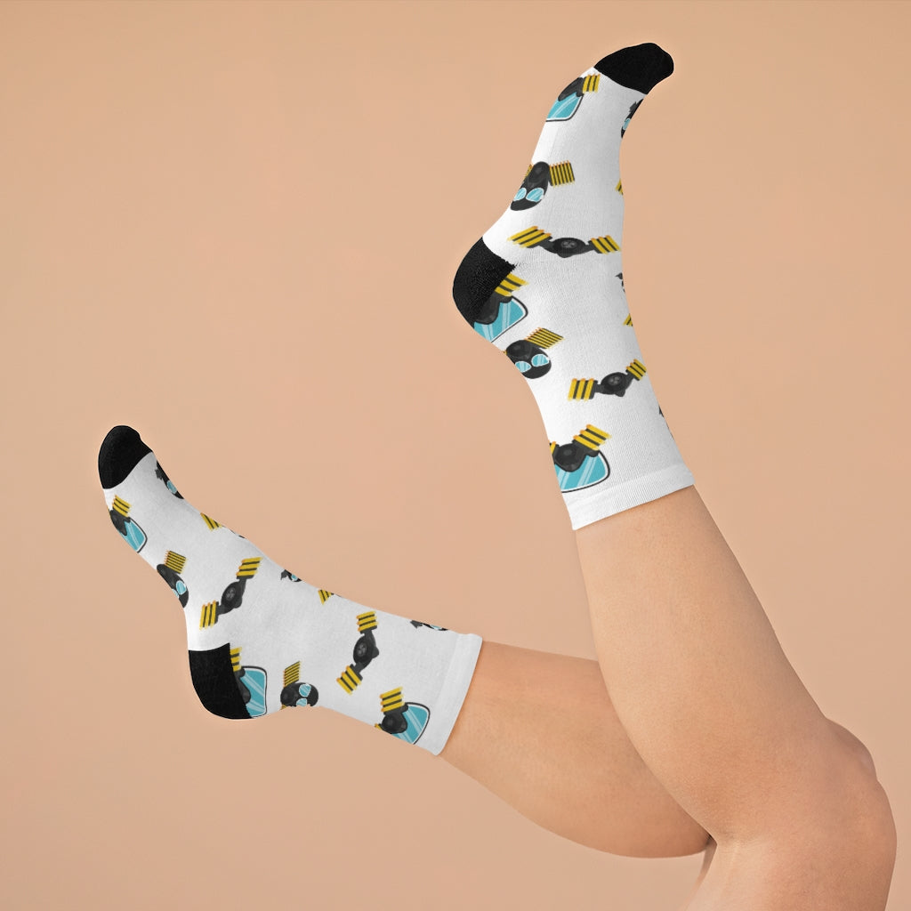 MaskOn WHT Adult Unisex DTG Socks