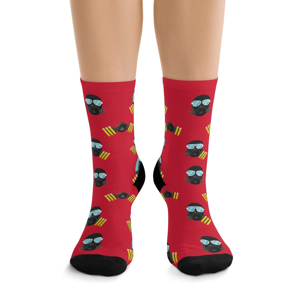 MaskOn RED Adult Unisex DTG Socks