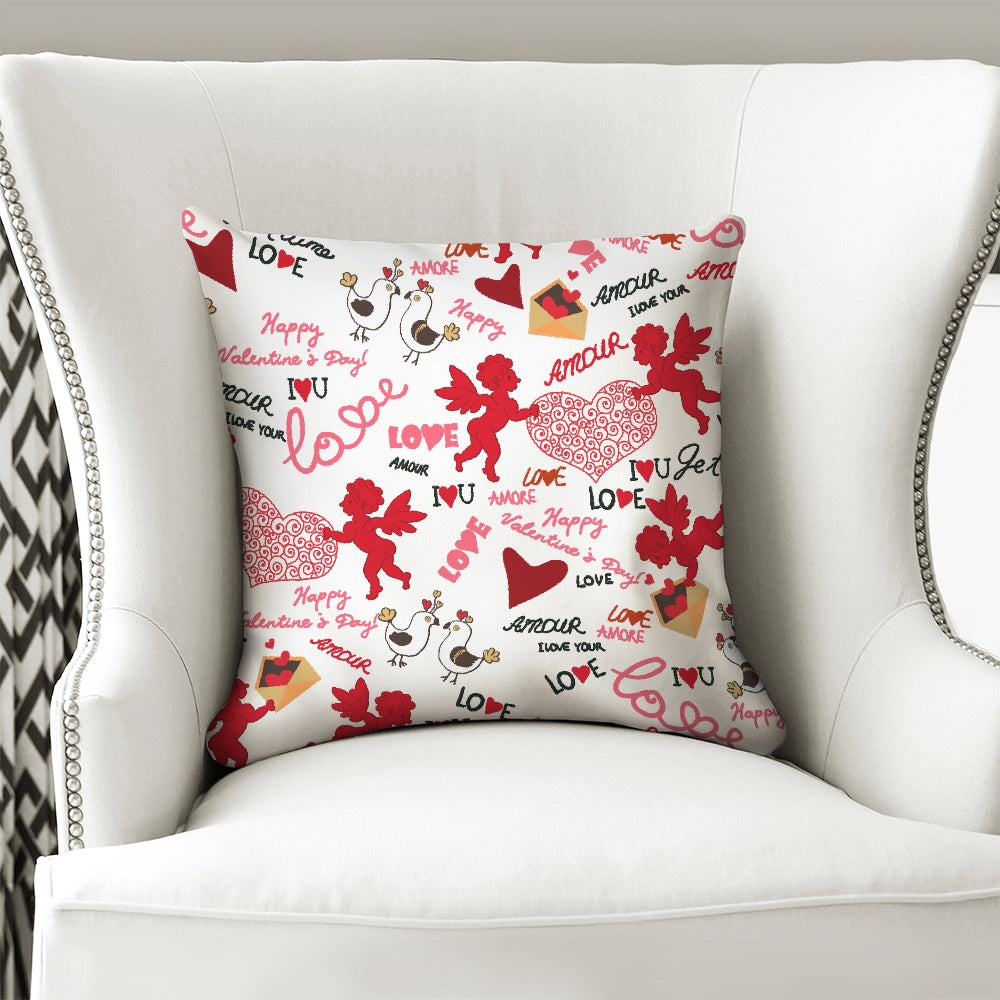 Cupid Love Throw Pillow Case 16"x16"