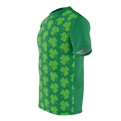 Green Shamrock Unisex AOP Cut & Sew Tee