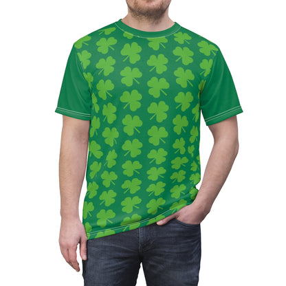 Green Shamrock Unisex AOP Cut & Sew Tee